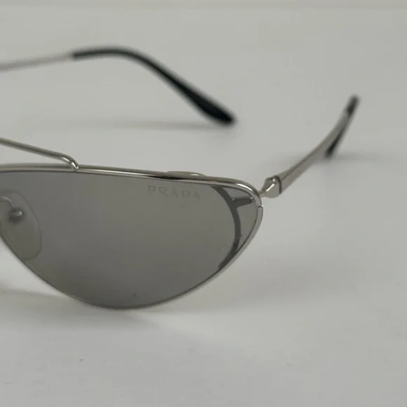 PRADA Aviator Silver Metal Sunglasses with Gray Lenses - Picture 5 of 8